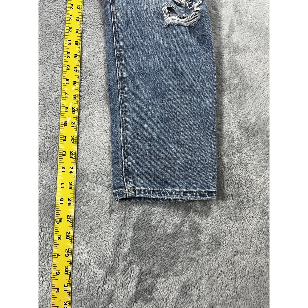 New American Eagle Jeans Women 10 Blue Distressed Highest Rise Mom Jean - Picture 3 of 14